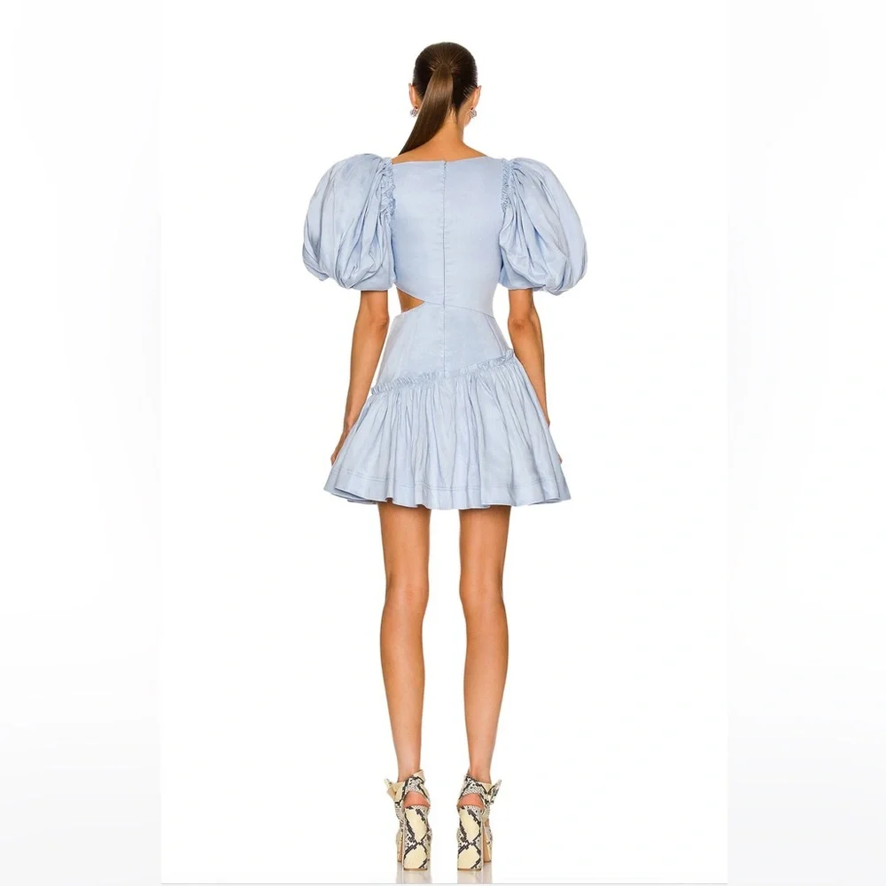 Aje Chateau Cut Out Mini Dress Sky Blue - Picture 9 of 9